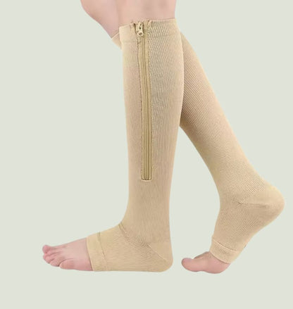 Chaussettes de compression à fermeture éclair