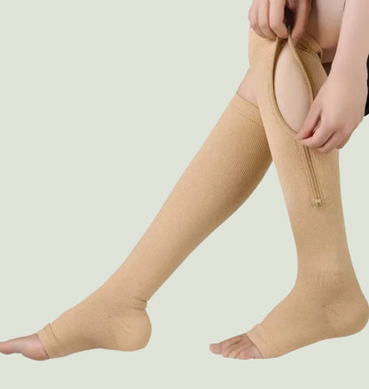 Chaussettes de compression à fermeture éclair