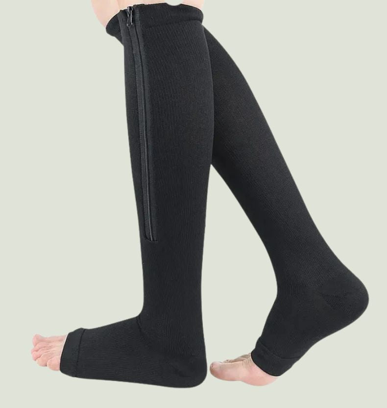 Chaussettes de compression à fermeture éclair