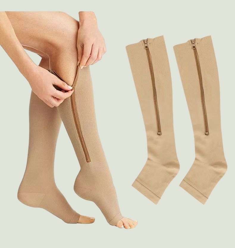 Chaussettes de compression à fermeture éclair