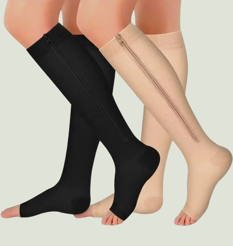 Chaussettes médicales de compression à fermeture éclair. UNISEXE